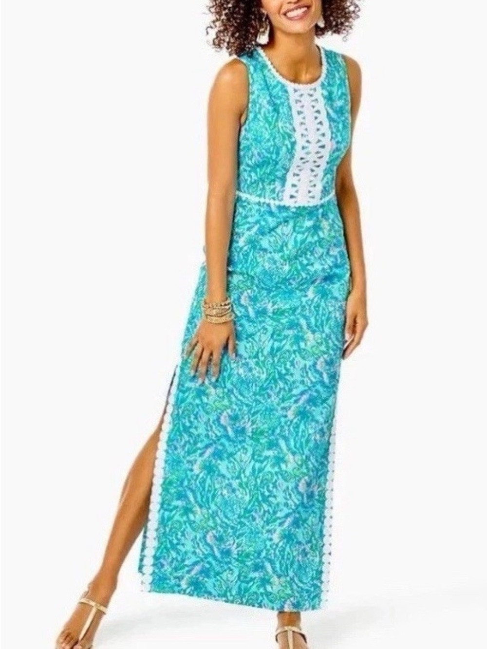 Lilly Pulitzer Ashler Stretch Shift Maxi Dress
Coral of the Story Size 6 Lace
